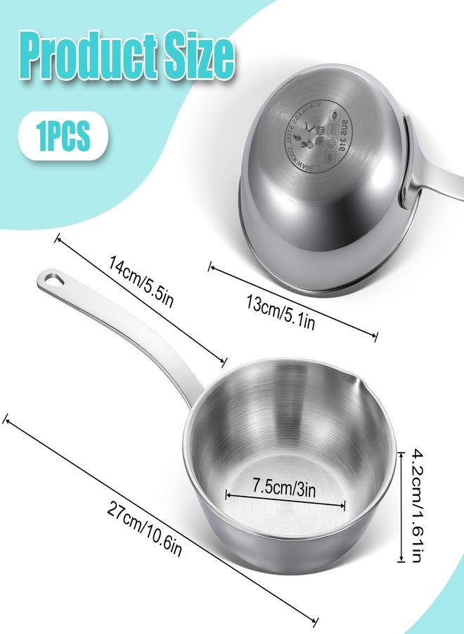 Qulkws 5.1-Inch Mini Egg Pan Stainless Steel Mini Sauce Pan Omelet Frying Pan with Spout for Home Kitchen Restaurant - Image 2